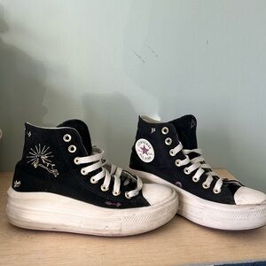 Girls black converse